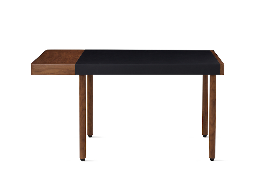 A photo - New Canaan Leatherwrap Sit-to-Stand Desk–Drawer Left