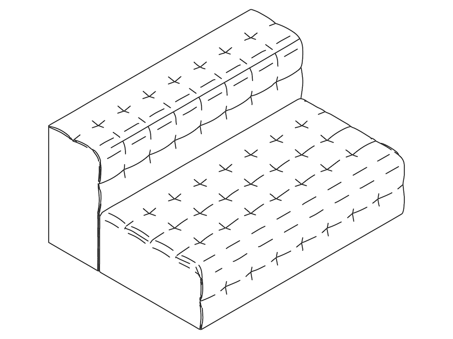 A line drawing - Rapport Settee–Armless