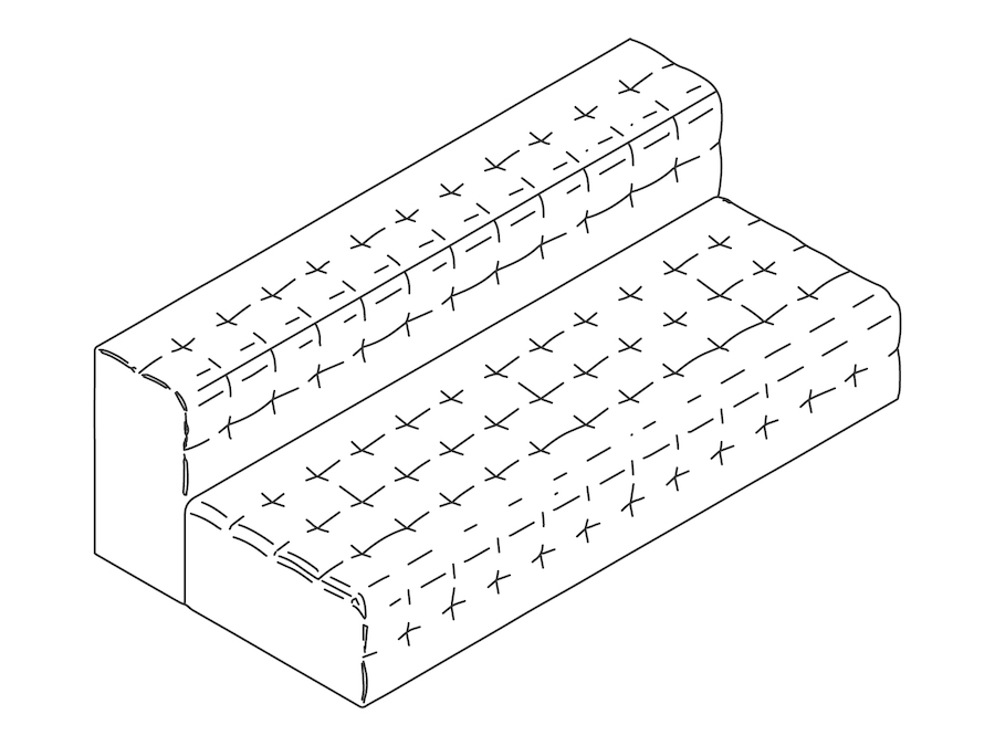 A line drawing - Rapport Sofa–Armless