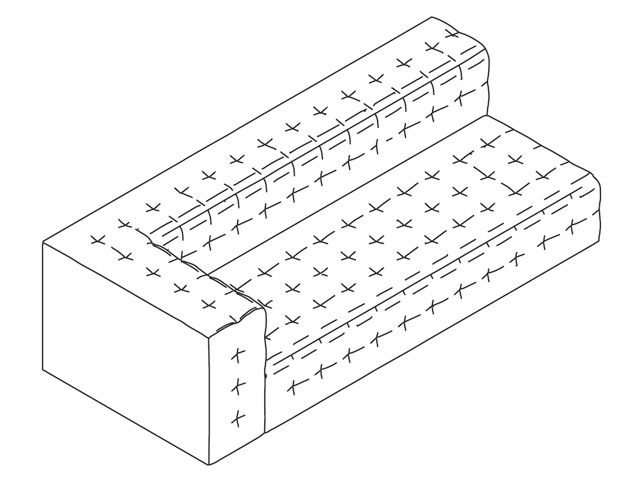 A line drawing - Rapport Sofa–Right Arm