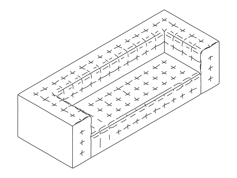 A line drawing - Rapport Sofa–With Arms