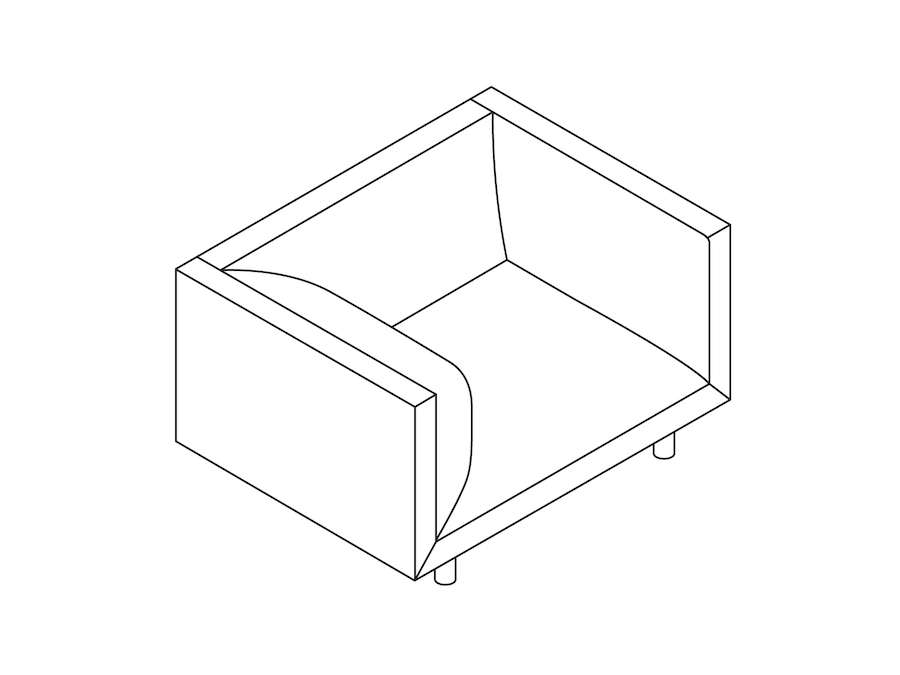 A line drawing - Rolled Arm Club Chair