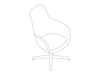 A line drawing - Saiba Chair–High Back–4-Star Base