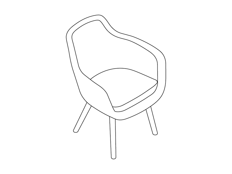 A line drawing - Saiba Side Chair