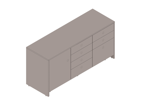 A generic rendering - Sled Base Credenza–3 Units Wide