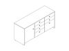 A line drawing - Sled Base Credenza–3 Units Wide