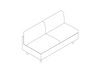 A line drawing - Tuxedo Classic Settee–Armless