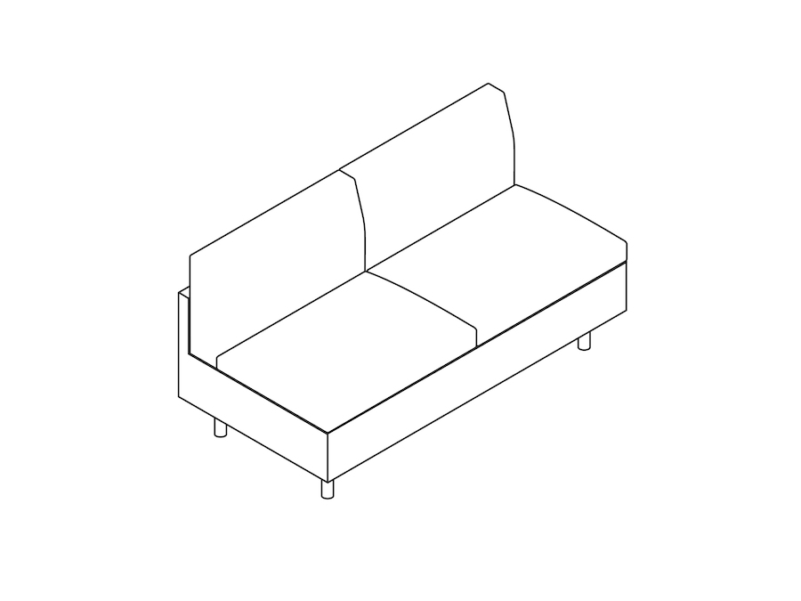 A line drawing - Tuxedo Classic Settee–Armless
