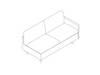 A line drawing - Tuxedo Classic Settee–Left Arm