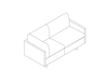 A line drawing - Tuxedo Classic Settee–Right Corner–Left Arm