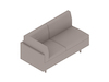 A generic rendering - Tuxedo Classic Settee–Right Corner–Left Armless