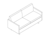 A line drawing - Tuxedo Classic Settee–With Arms