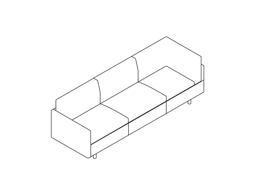 A line drawing - Tuxedo Classic Sofa–Left Corner–Right Arm