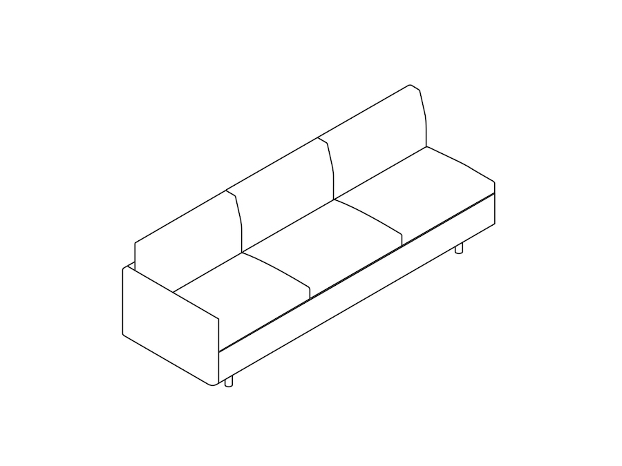 A line drawing - Tuxedo Classic Sofa–Right Arm