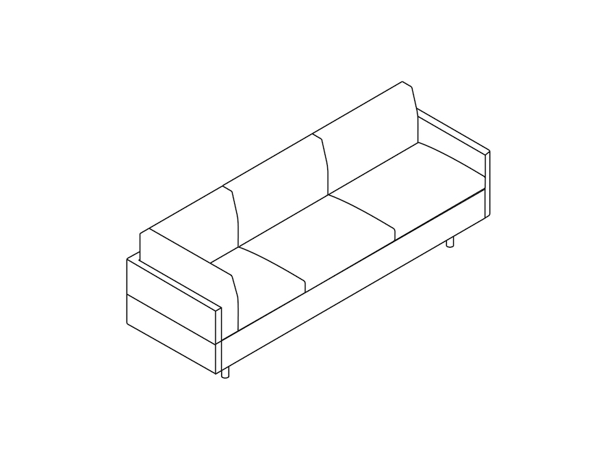 A line drawing - Tuxedo Classic Sofa–Right Corner–Left Arm
