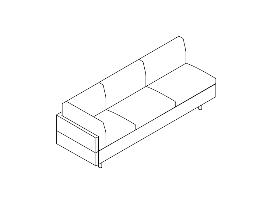 A line drawing - Tuxedo Classic Sofa–Right Corner–Left Armless