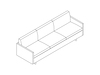 A line drawing - Tuxedo Classic Sofa–With Arms