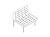 A line drawing - Tuxedo Component Club Chair–Armless