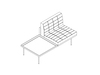 A line drawing - Tuxedo Component Club Chair–Right Table–Left Armless