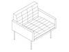 A line drawing - Tuxedo Component Club Chair–With Arms