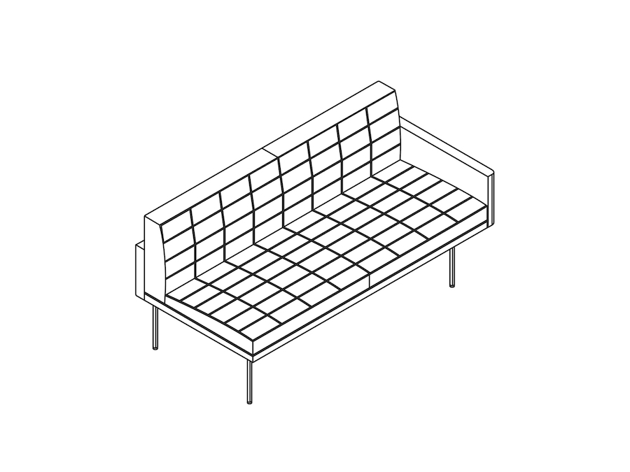A line drawing - Tuxedo Component Settee–Left Arm