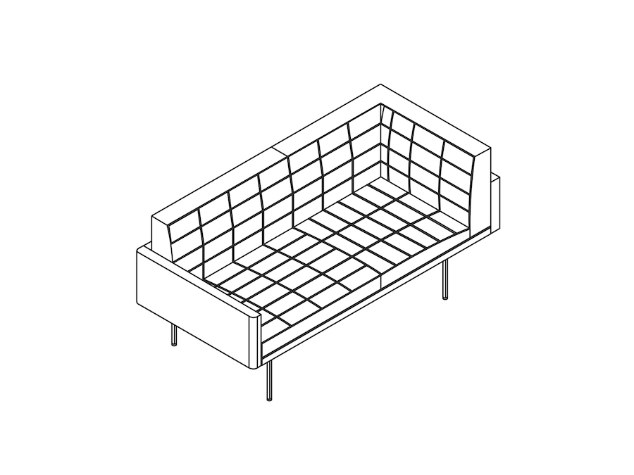 A line drawing - Tuxedo Component Settee–Left Corner–Right Arm