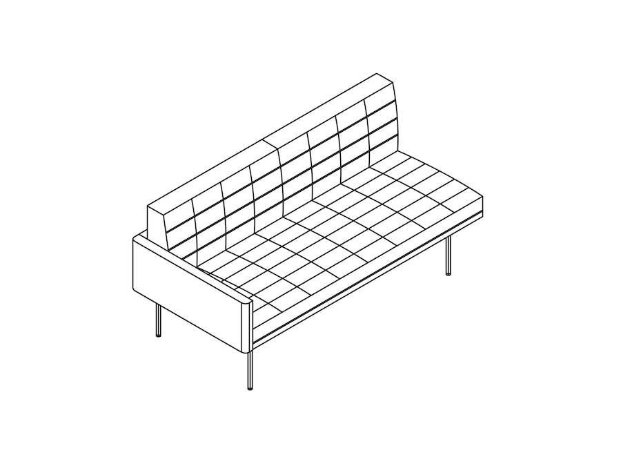 A line drawing - Tuxedo Component Settee–Right Arm