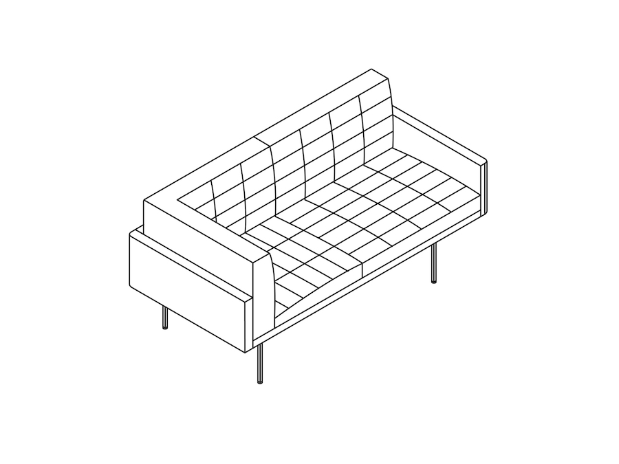 A line drawing - Tuxedo Component Settee–Right Corner–Left Arm