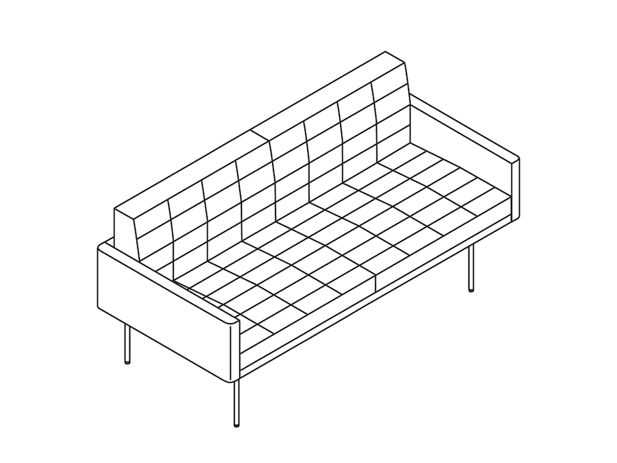A line drawing - Tuxedo Component Settee–With Arms