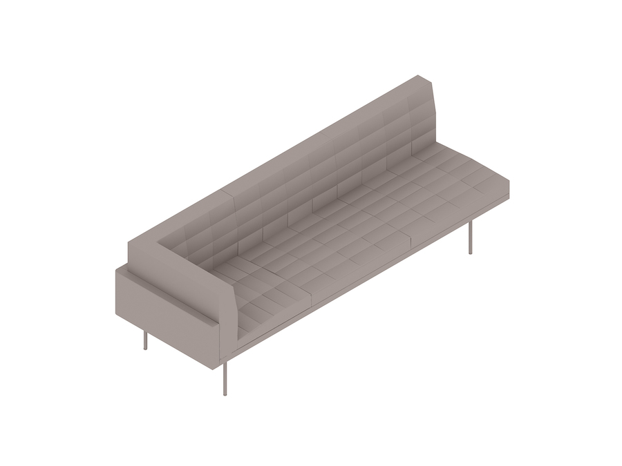 A generic rendering - Tuxedo Component Sofa–Right Corner–Left Armless