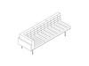 A line drawing - Tuxedo Component Sofa–Right Corner–Left Armless