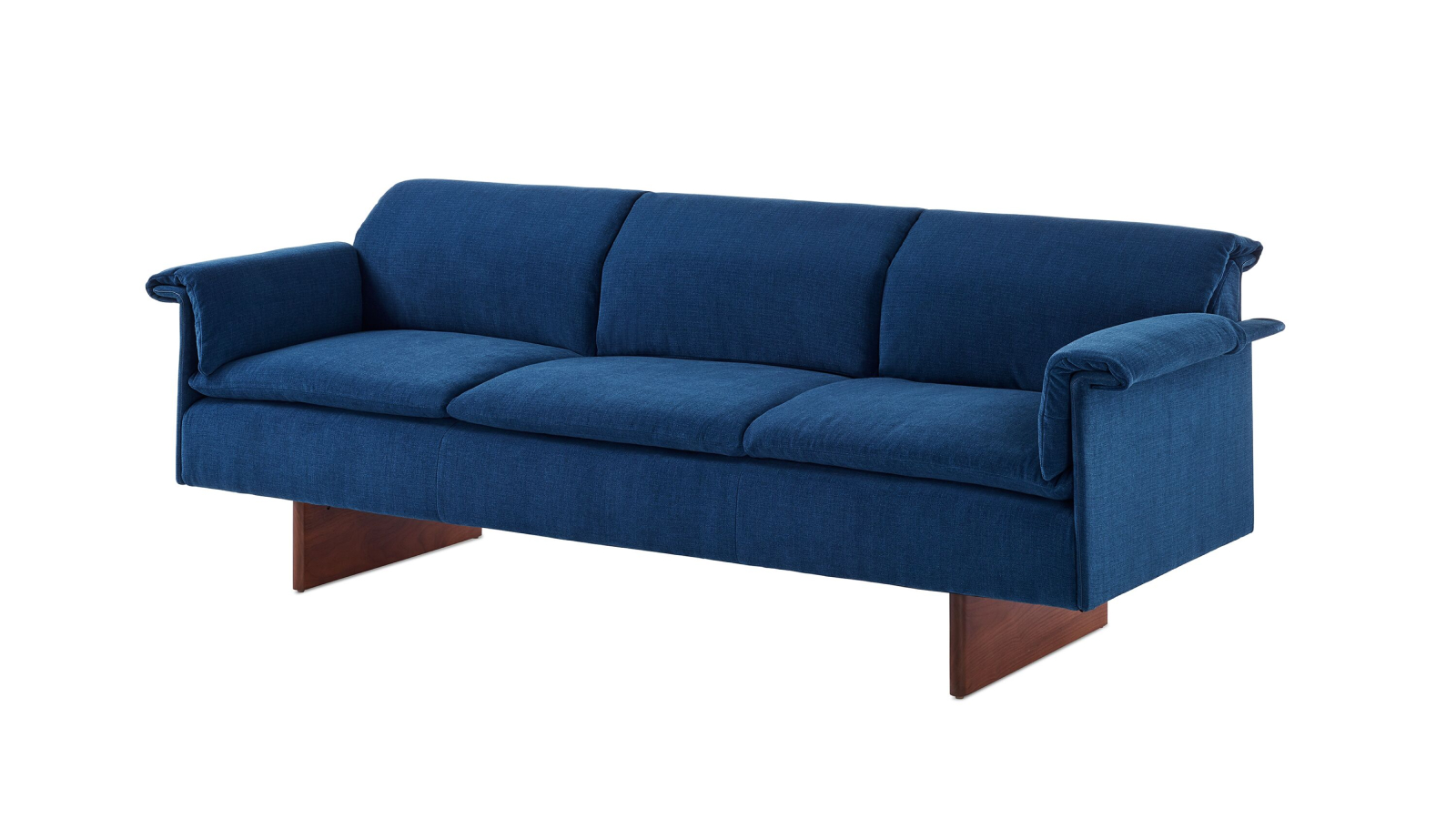 Mantle Couch in navy fabric.