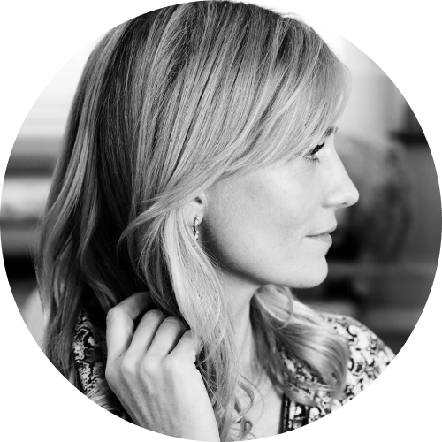 Carole Baijings Headshot in black and white.