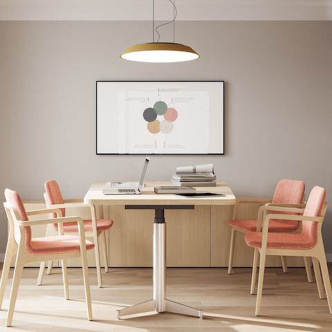 Geiger One Meeting and Huddle Room in White Ash with Deft Chairs.