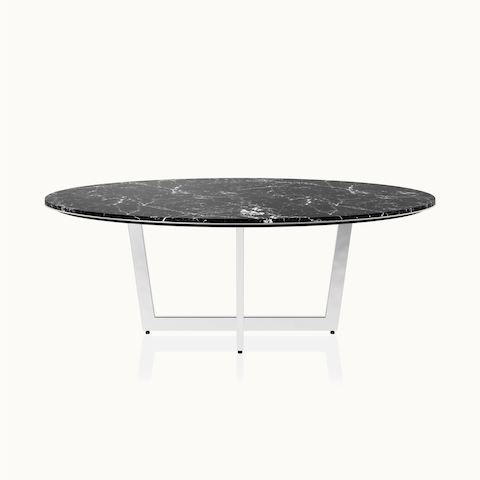 An Axon Table with a Figured Paldao top and white base.