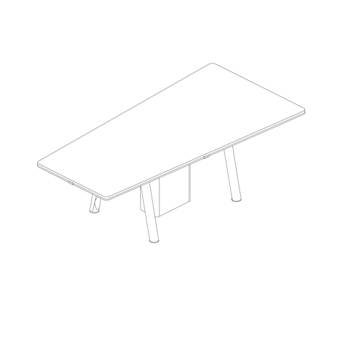 A line drawing - Ascent Conference Table by DatesWeiser–Trapezoid