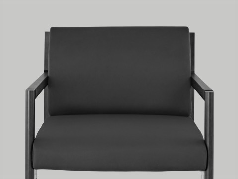 Black-and-white image of the seat and back of a Brabo club chair, viewed from the front. Black-and-white image of the seat and back of a Brabo club chair, viewed from the front.