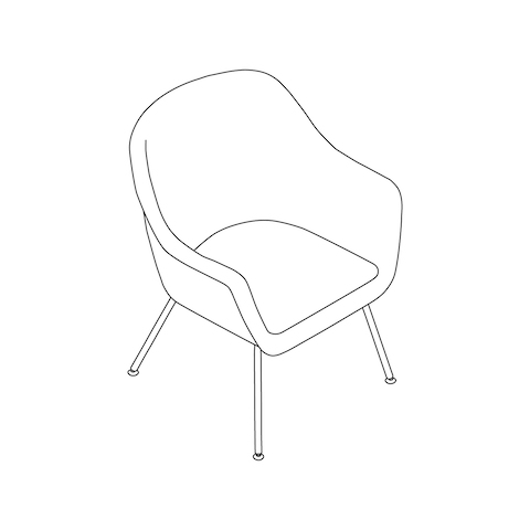 A line drawing - Bumper Side Chair