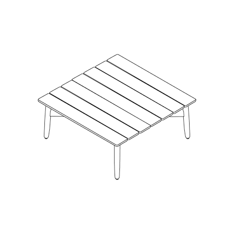 A line drawing - Crosshatch Outdoor Coffee Table–Square