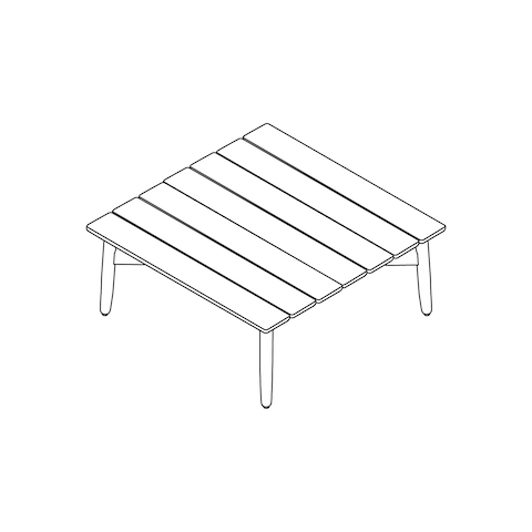 A line drawing - Crosshatch Outdoor Coffee Table–Square