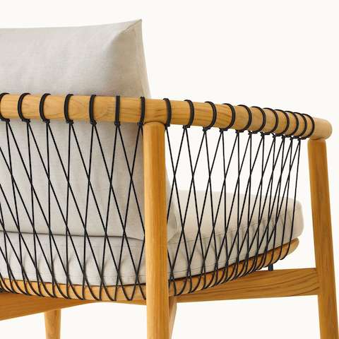 Crosshatch Outdoor Lounge Chair, rear detail view.