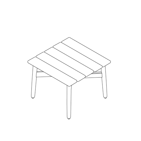 A line drawing - Crosshatch Outdoor Side Table–Square