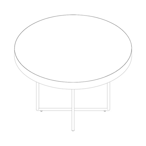 Line drawing of a Domino Table, viewed from above. 
