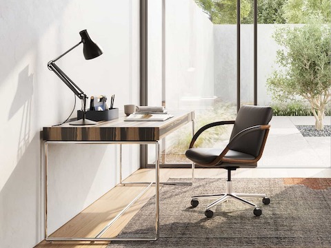 Full Loop office chair with a Domino Desk in a home office setting.