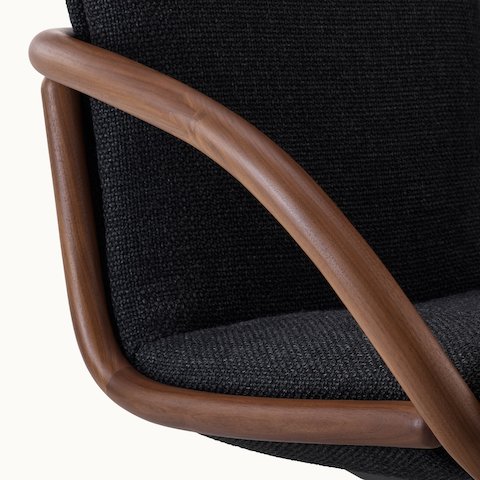 Full Loop Chair wood arm detail shot.