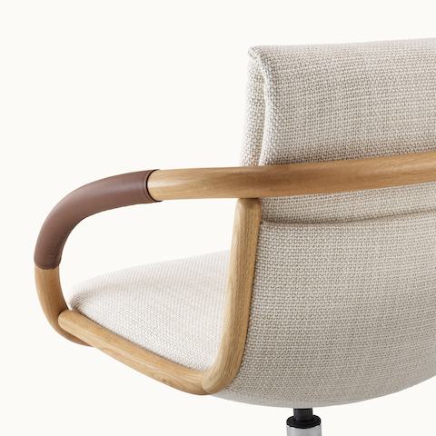 Full Loop Lounge Chair in Oak, rear close up view.