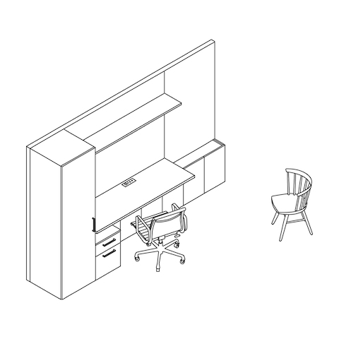 A line drawing - Associate Office–Workwall