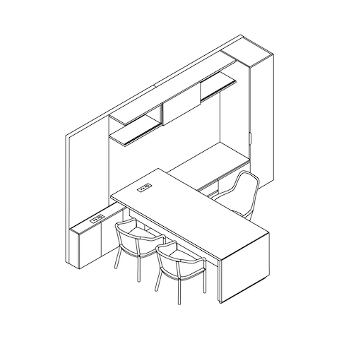 A line drawing - Manager Office–Workwall + Runoff