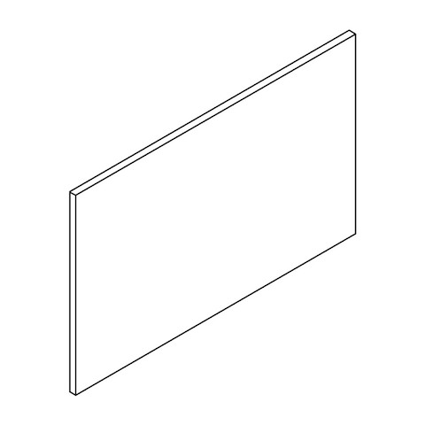 Line drawing of a Geiger Shelf System tackboard, viewed from above at an angle.