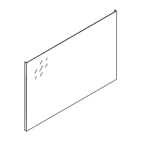 Line drawing of a Geiger Shelf System markerboard, viewed from above at an angle.